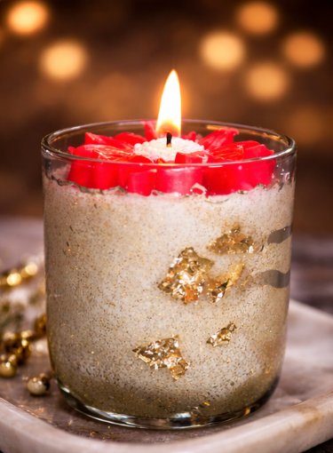 Luxury Glass Jar Floral Candle – Premium Decorative Scented Candle