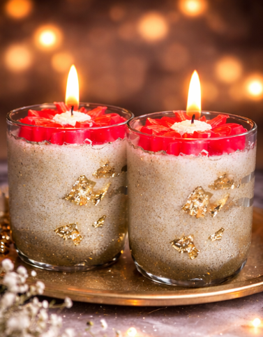 Luxury Glass Jar Floral Candle – Premium Decorative Scented Candle