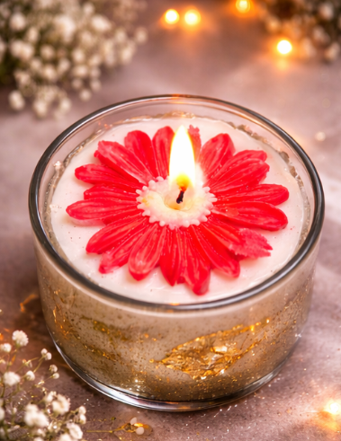 Luxury Glass Jar Floral Candle – Premium Decorative Scented Candle