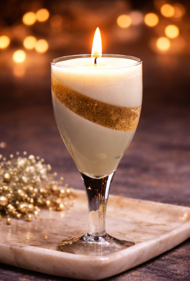 Luxury Glass Goblet Candle – Elegant Handmade Decorative Candle