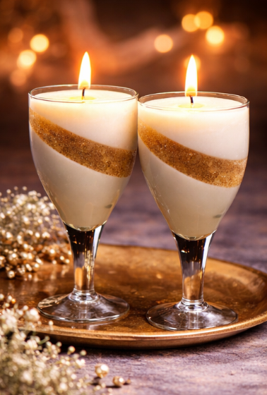 Luxury Glass Goblet Candle – Elegant Handmade Decorative Candle