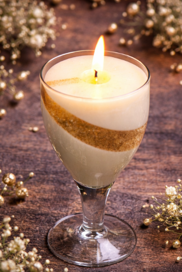Luxury Glass Goblet Candle – Elegant Handmade Decorative Candle