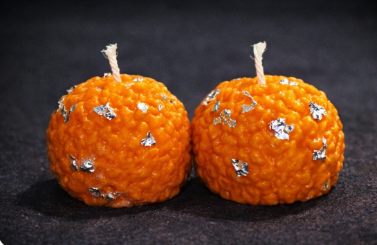 Orange Fruit Shape Decorative Candles – Festive Mini Candles Set